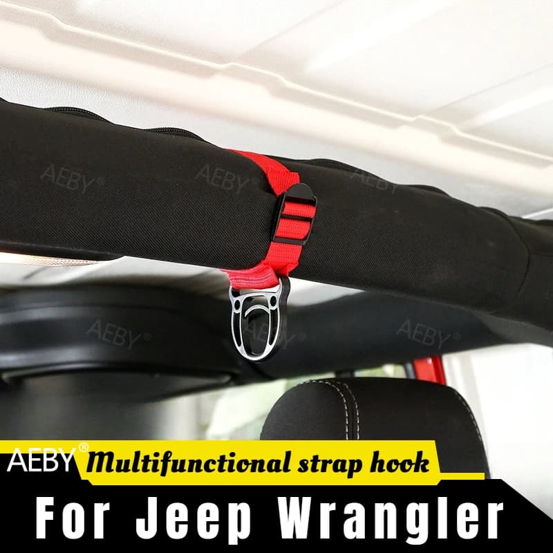 For Jeep Wrangler 2018-2023 Heavy duty car rear hook,Strap hook multi-functional car-mounted convenient coat hook,interior