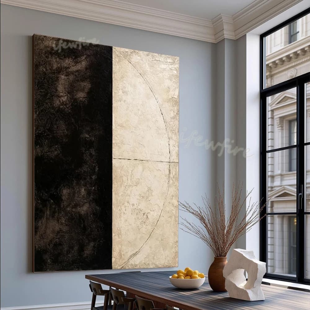 Modern Abstract Oil Painting on Canvas 100% Handmade Black Gray Wall Mural Top Art Picture for Living Room Decor Image Artwork