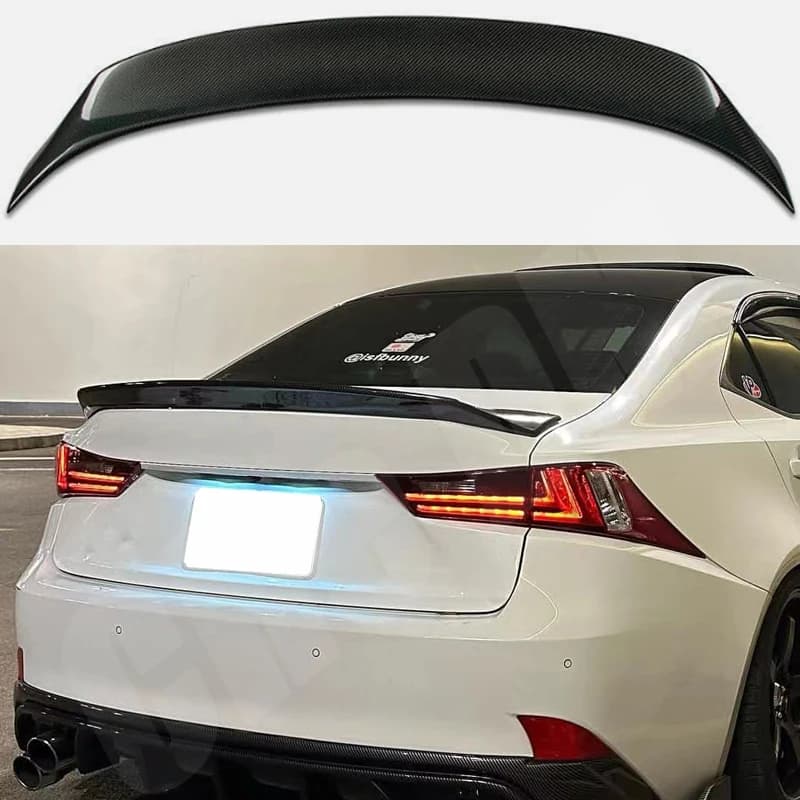 Real Carbon Fiber FRP Duckbill Rear Trunk Wing Spoiler For Lexus IS250 300 350 IS F Sport Sedan 4 Door 2014-2018 Rear Spoiler
