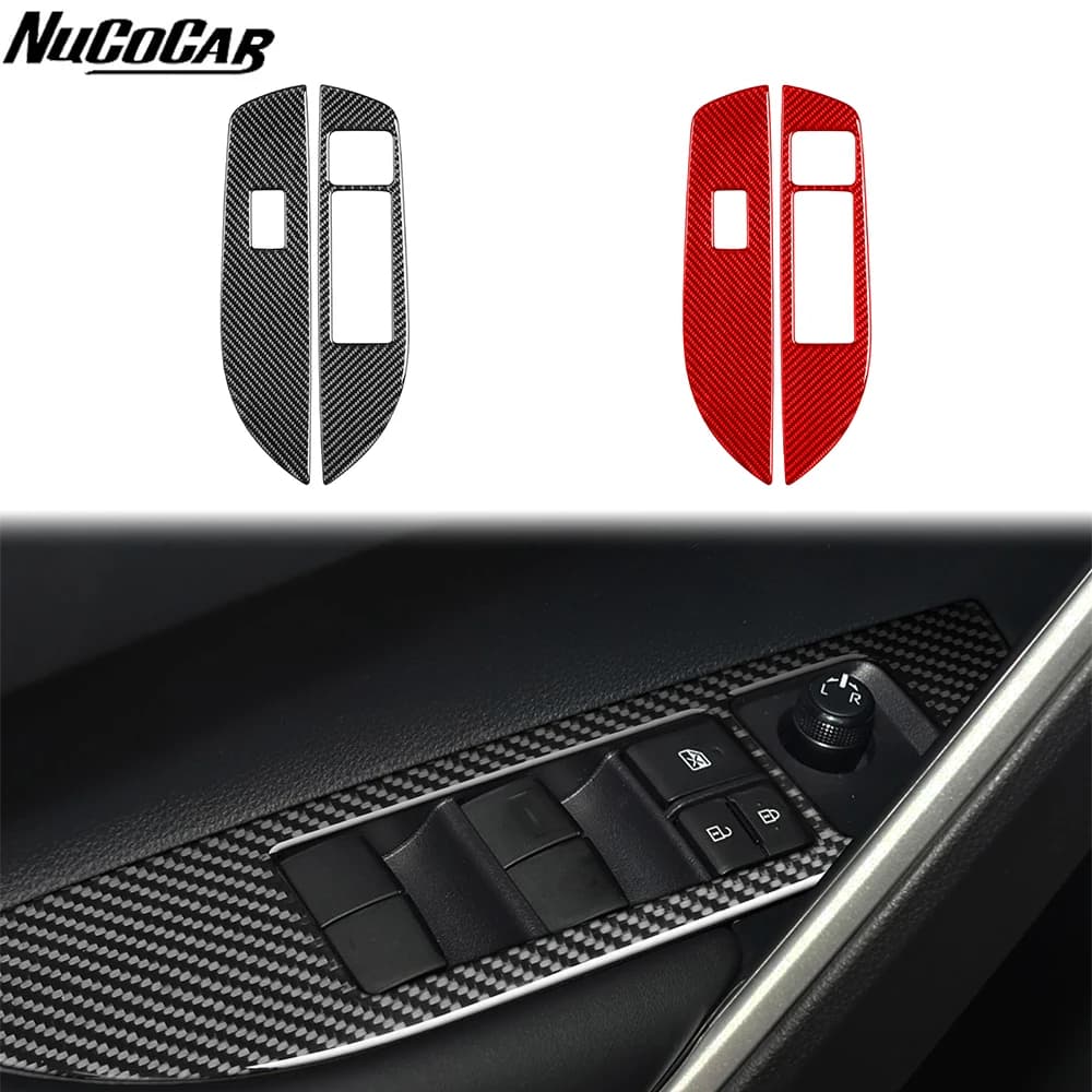 For Toyota Corolla Cross 2021-2024 Carbon Fiber Front door window lift control panel Car Accessories Interior Decorative Sticker