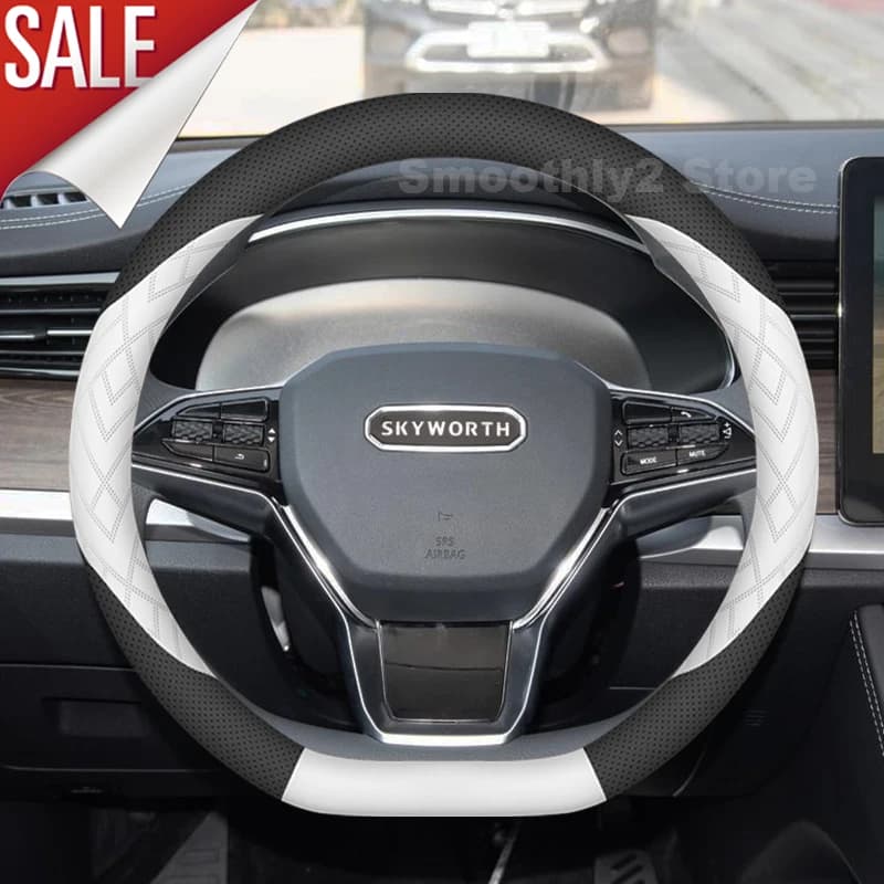 Leather Car Steering Wheel Cover For Skyworth EV6 Skywell ET5 HT-i BE11 2021-2025 Auto interior Skyworth EV6 Accessories 2025