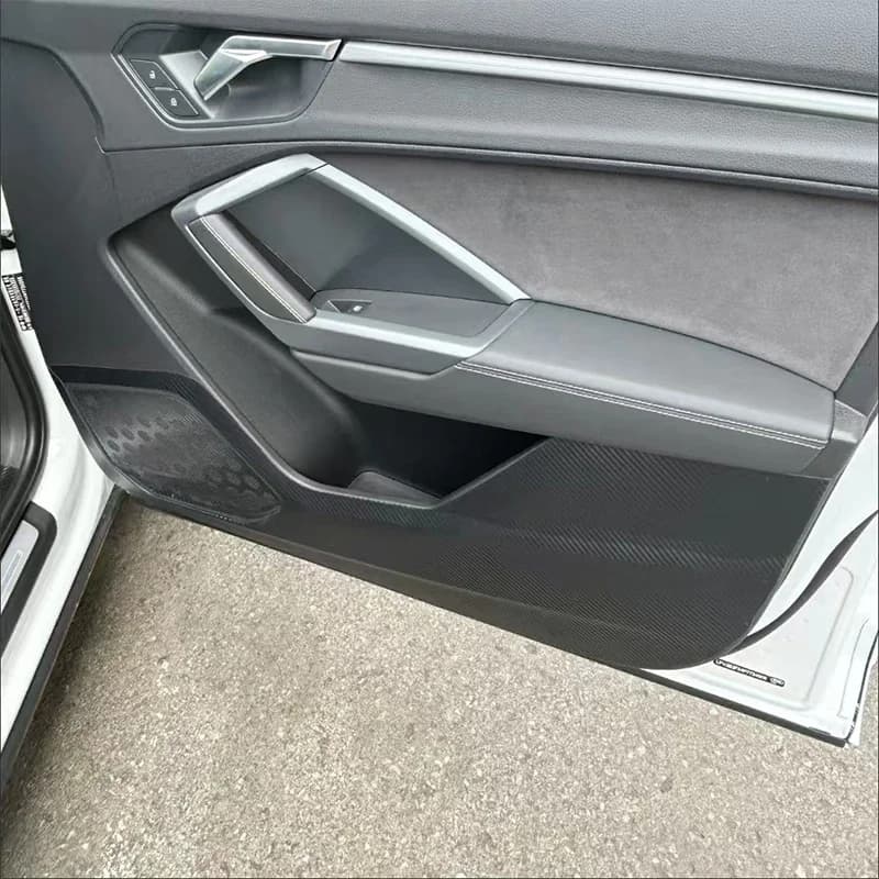 For AUDI Q3 2019-2024 2025 PU Leather Car Door Anti Kick Pad Protection Stickers Cover Protector Trim Film Auto Accessories
