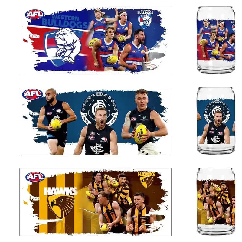 Australian Rugby Superstar Sport Team UV Sticker DIY Decals 3D transfers uvdtf tumbler seal stickers 16oz uv dtf cup wraps seal