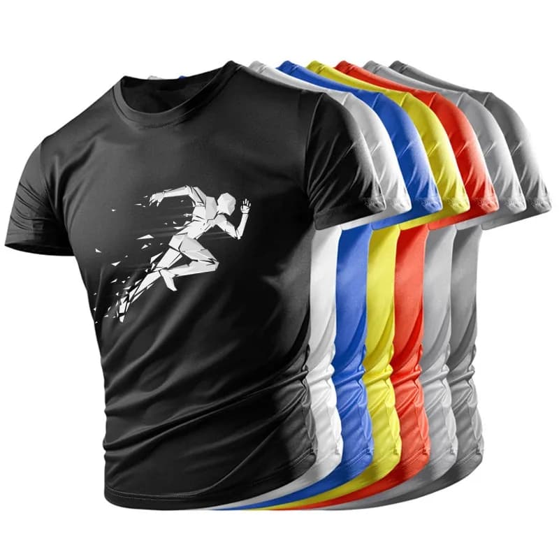 New Summer Gym Sweatshirts Casual Men's Women's T-shirts Breathable Lightweight Semi Sheer Tops Running Quick Dry Short Sleeves