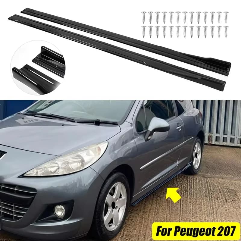 For Peugeot Accessories 107 206 207 208 307 308 2008 3008 Car Side Skirt Extension Splitters Rocker Panel Splitter Cover 8PCs
