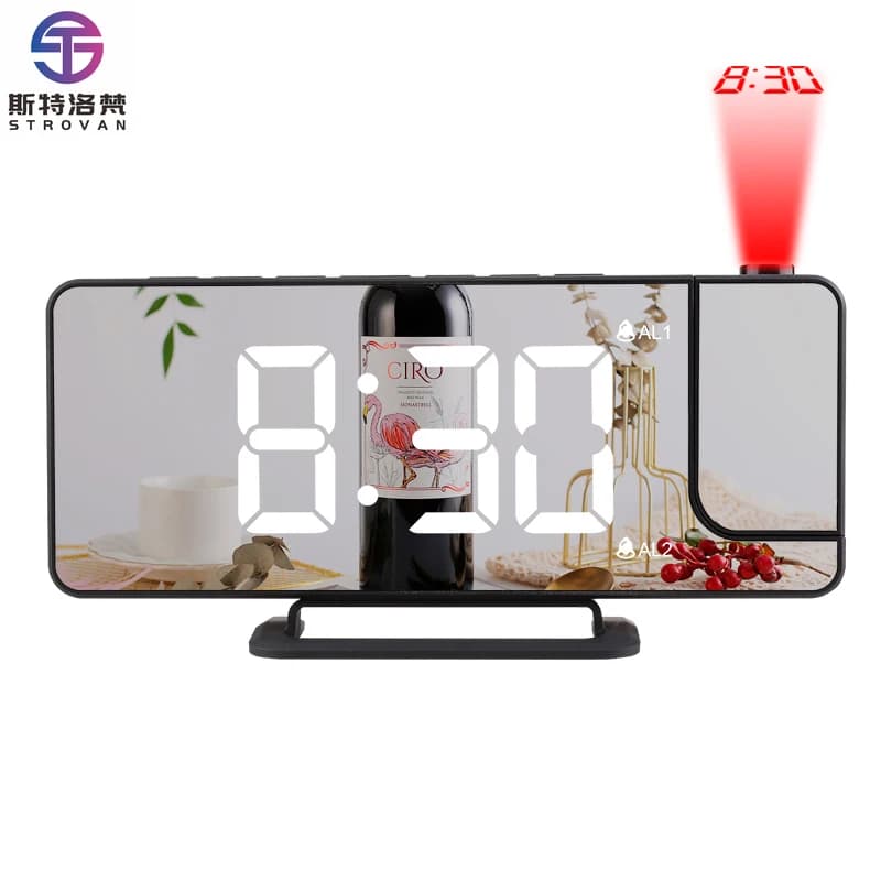 Digital Alarm Clock Projection Led Alarm Projection Weather Projection Dual Alarm Clock with Usb Phone Charger