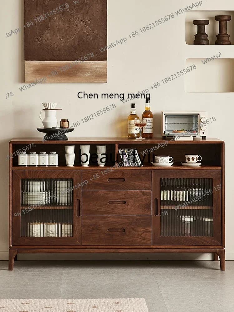 M178 All solid wood side cabinet North American black walnut Nordic simple restaurant wall locker