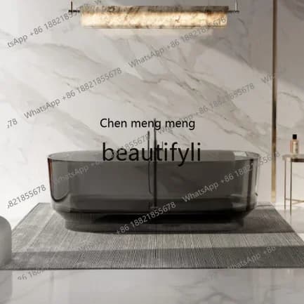zqxBathroom Transparent resin bathtub Art Design Home Hotel Homestay Oval bathtub