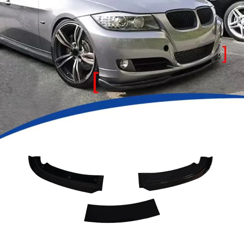 For BMW 3 Series E90 2009-2011 Non M Version Front Bumper Lip Splitter 3 Piece ABS Front Spoiler Carbon Look Upgrade Accessories