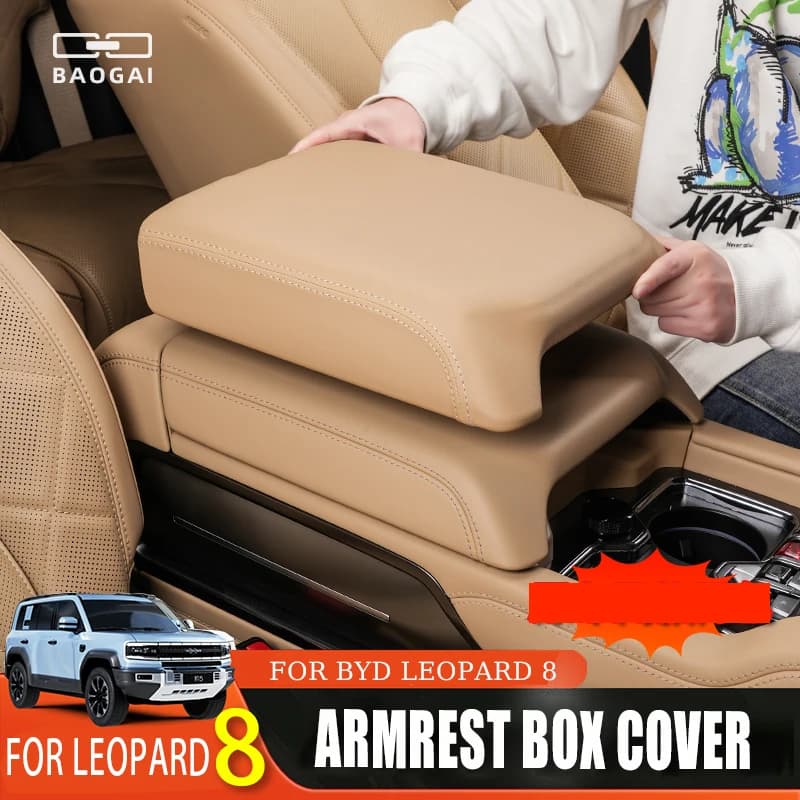 For Byd Equation Leopard 8 2025 Refrigerator Armrest Box Protective Cover Leather Pad Same Color Protective Cover Back