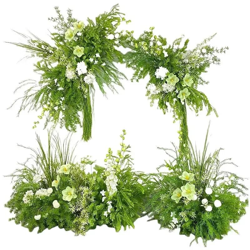 Landscaping floral art Mori scene road guide, simulated flower, green plant props, decorative wedding arrangement
