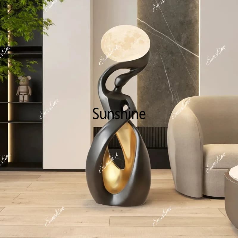 Large floor-to-ceiling abstract art ornament lamp light luxury high-end living room home decoration