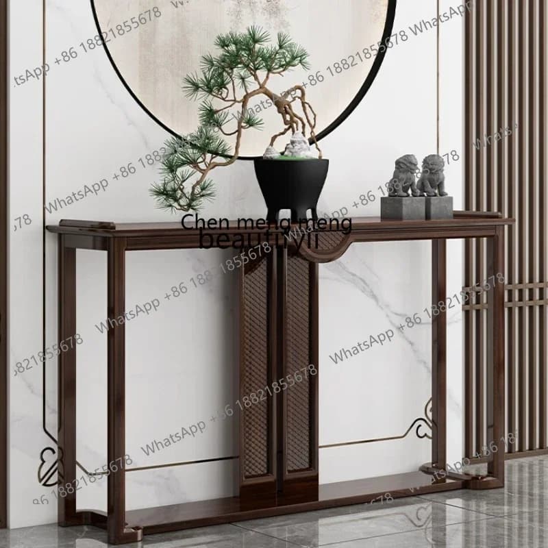 CC182New Chinese-style entrance table, ebony entrance hall, living room against the wall, modern solid wood entrance cabinet R