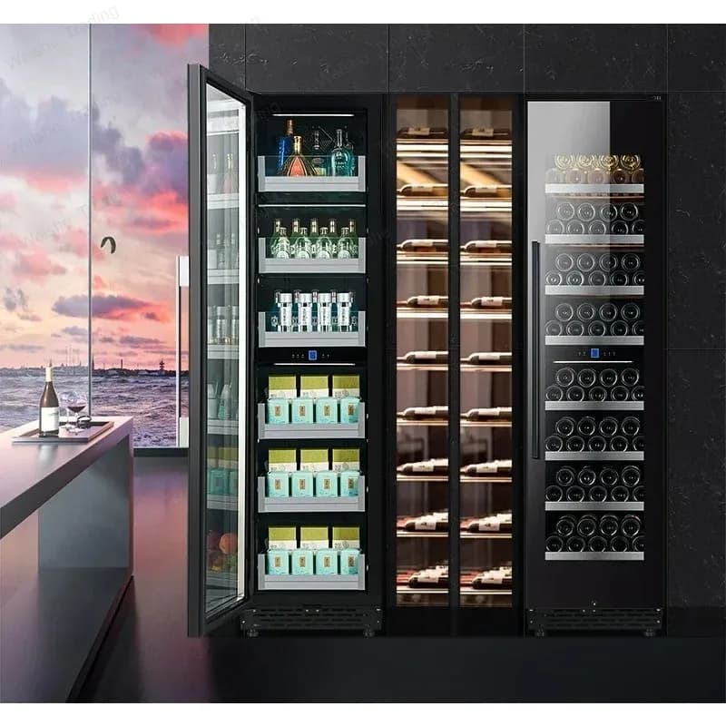 ice bar wine cabinet air-cooled red wine cabinet household living room embedded refrigerator tea drink glass freezer