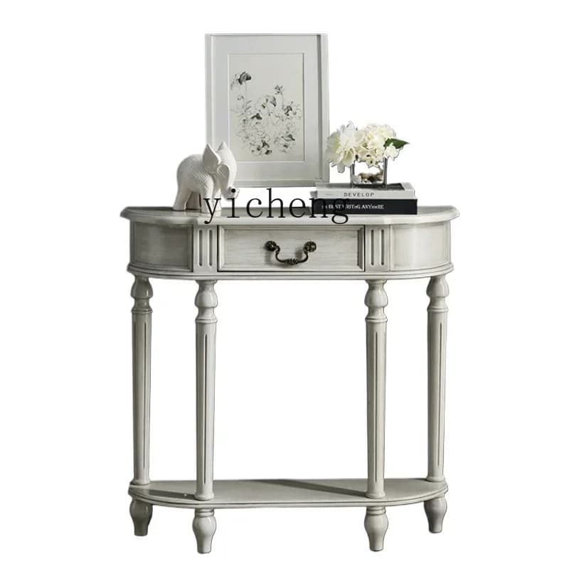 TQH all solid wood living room entrance table ultra-thin entrance table ultra-narrow small desk light luxury entrance cabinet