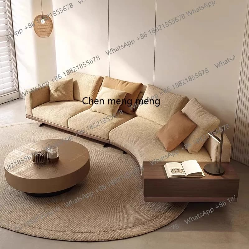 Special-shaped corner combination sofa Italian minimalist medieval style, light luxury modern fabric sofa