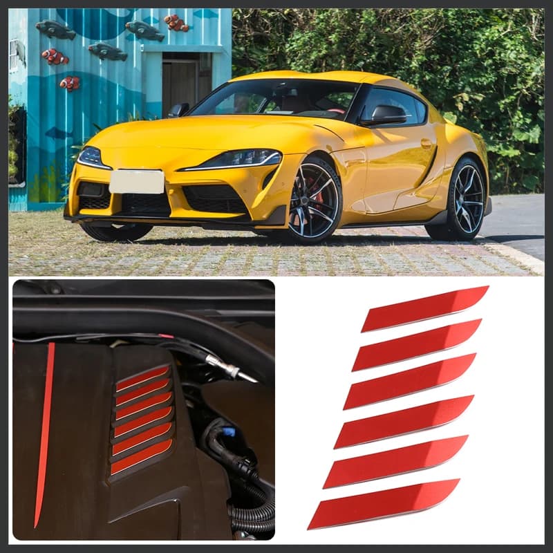 Aluminum alloy Red/Silver Fit For Toyota GR Supra MK5 A90 2019-2025 Car Engine Hood Decorative Patch Car Interior Accessories