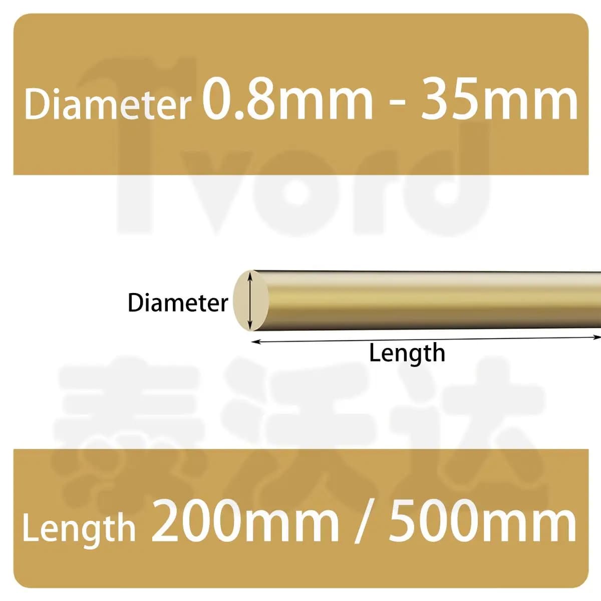 H62 Brass Round Bar Rod Diameter 0.8mm 1mm 1.5mm 2mm 2.5-35mm Length 200/500mm DIY Hardware Circular Wire Modelmaking Brass Rod