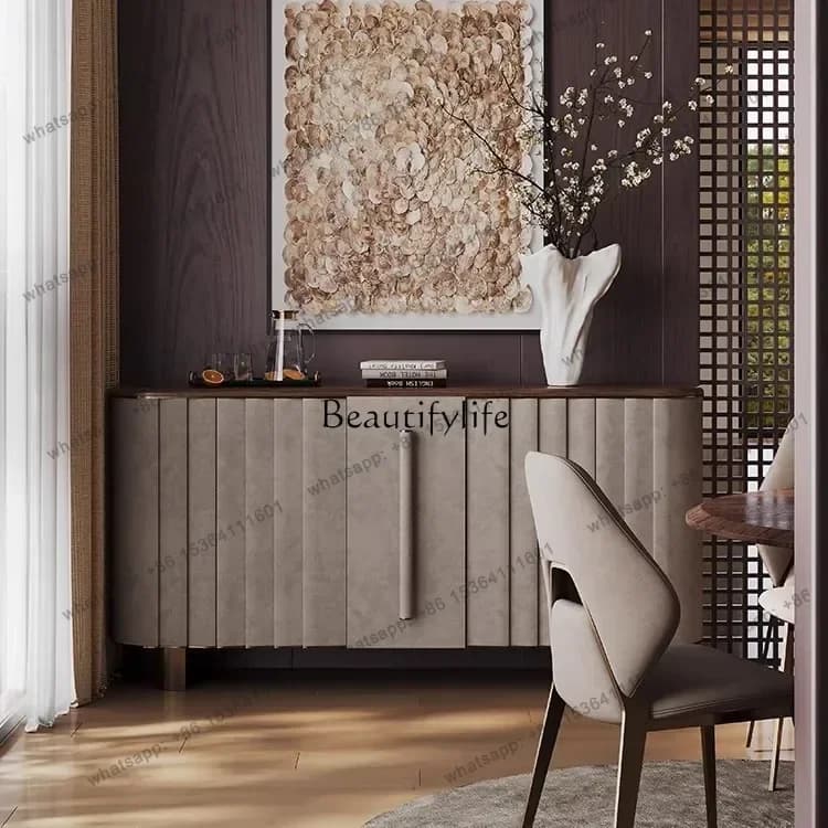 D30North American black walnut side cabinet household light luxury against the wall modern Nordic cabinet