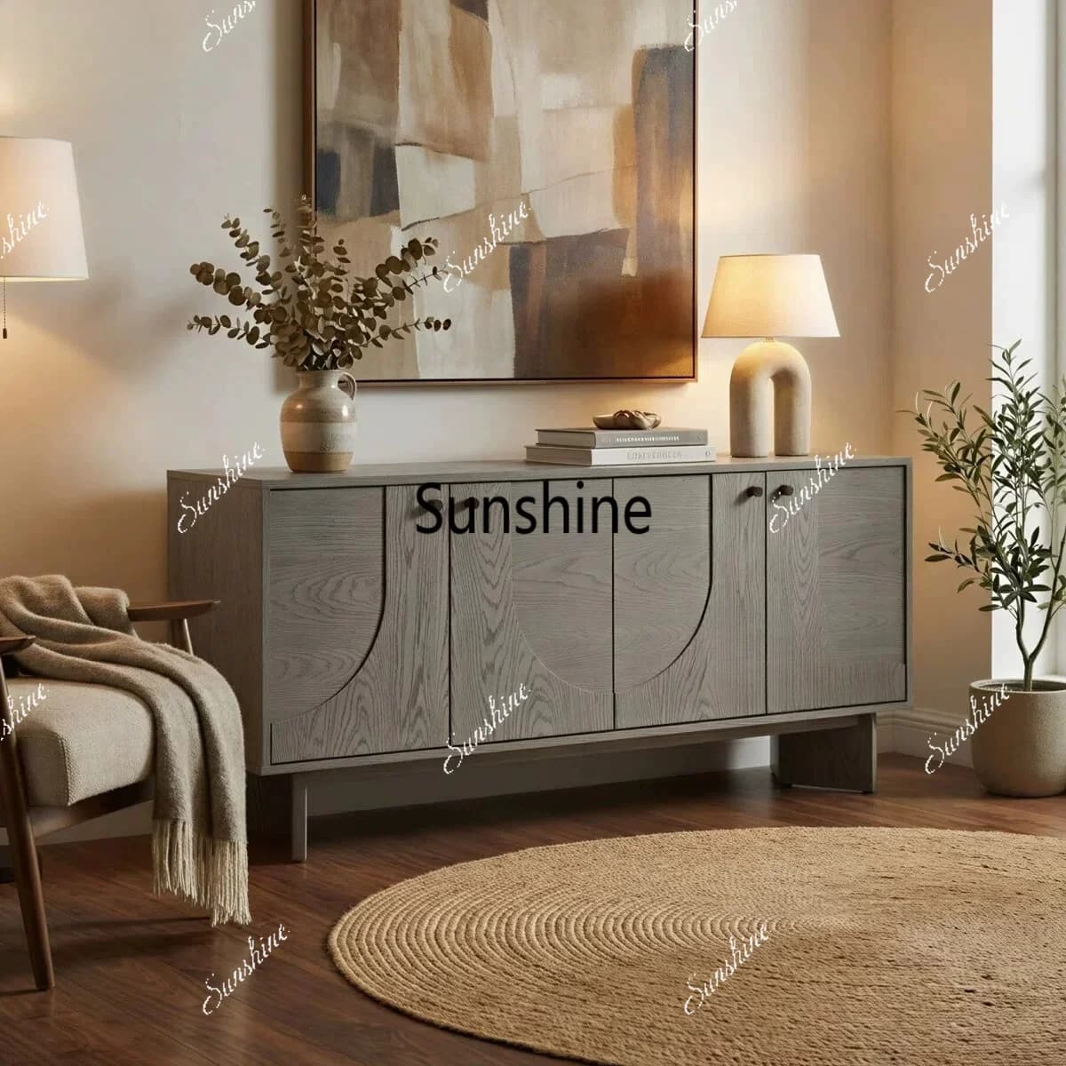 French solid wood dining side cabinet living room locker