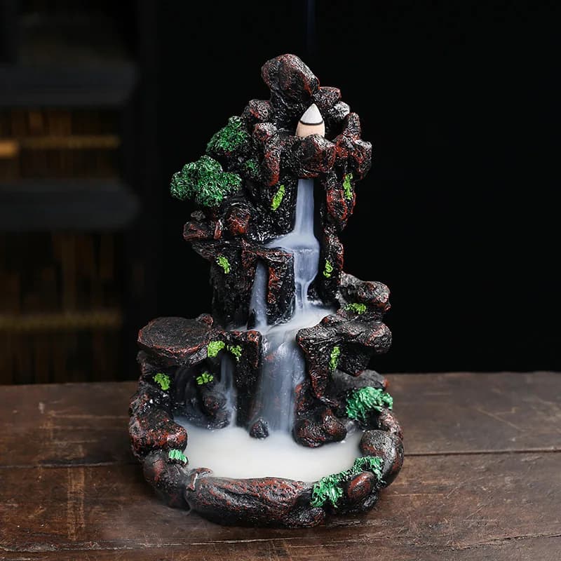 WW resin handicrafts reflux aromatherapy stove home jewelry ornament creative resin mountain flowing water