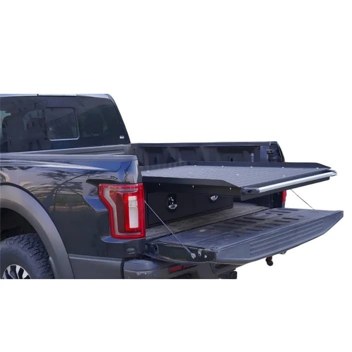 4X4 Offroad Rear Bed Drawers System Slide Out Storage Rolling Rack Cargo Slider Tray Aluminium for Gladiator