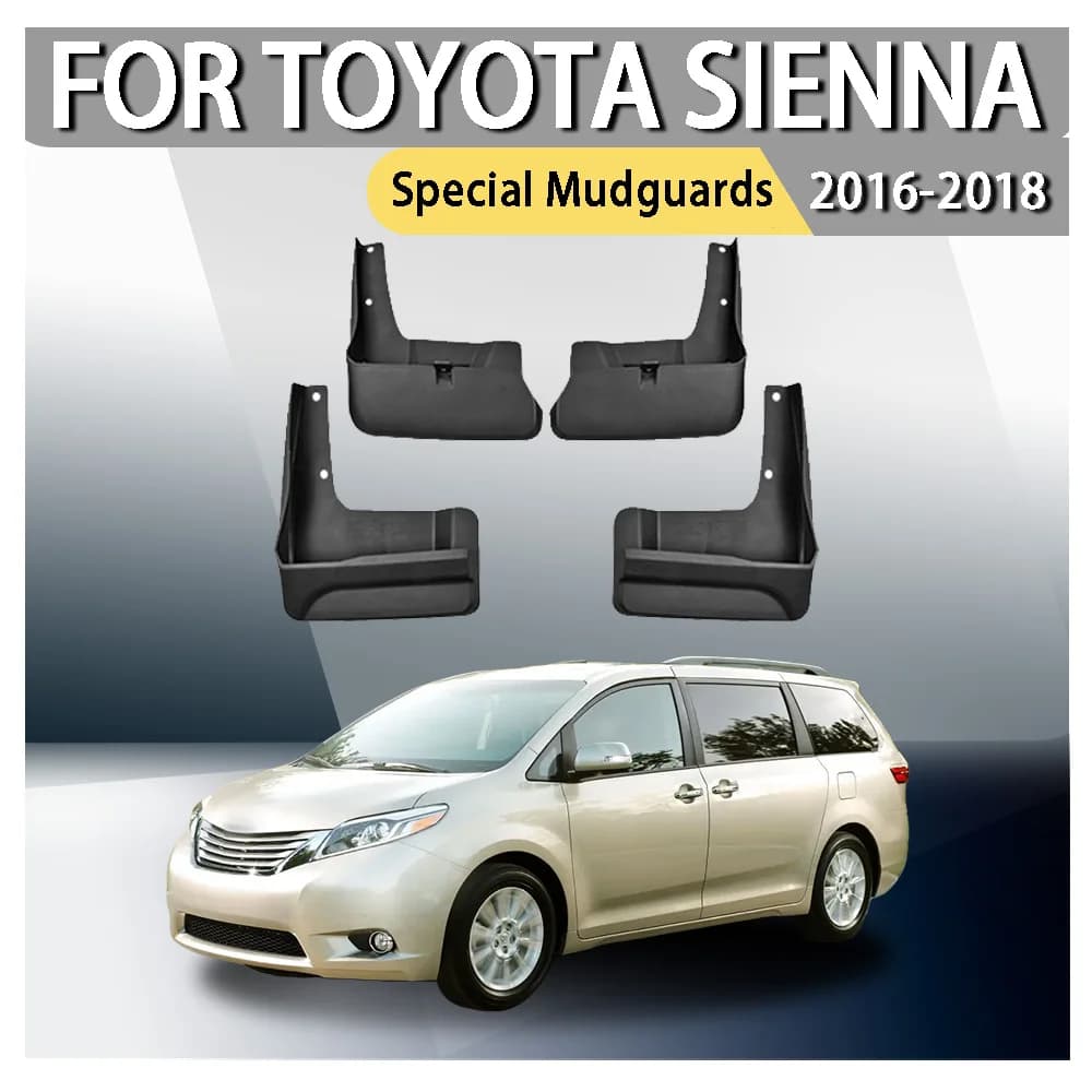 For Toyota Sienna Special Mudguards 2016 2017 2018 Black Mud Flaps Front Rear Wheel Mudguards Splash Guards Fender Accessories