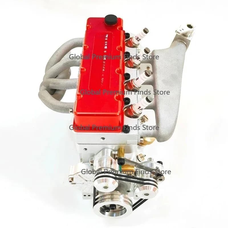 Inline Four-stroke G-asoline Engine Model 17CC Metal L4-175 V4 Engine Internal Combustion Engine for RC Cars Ships Toy Gift