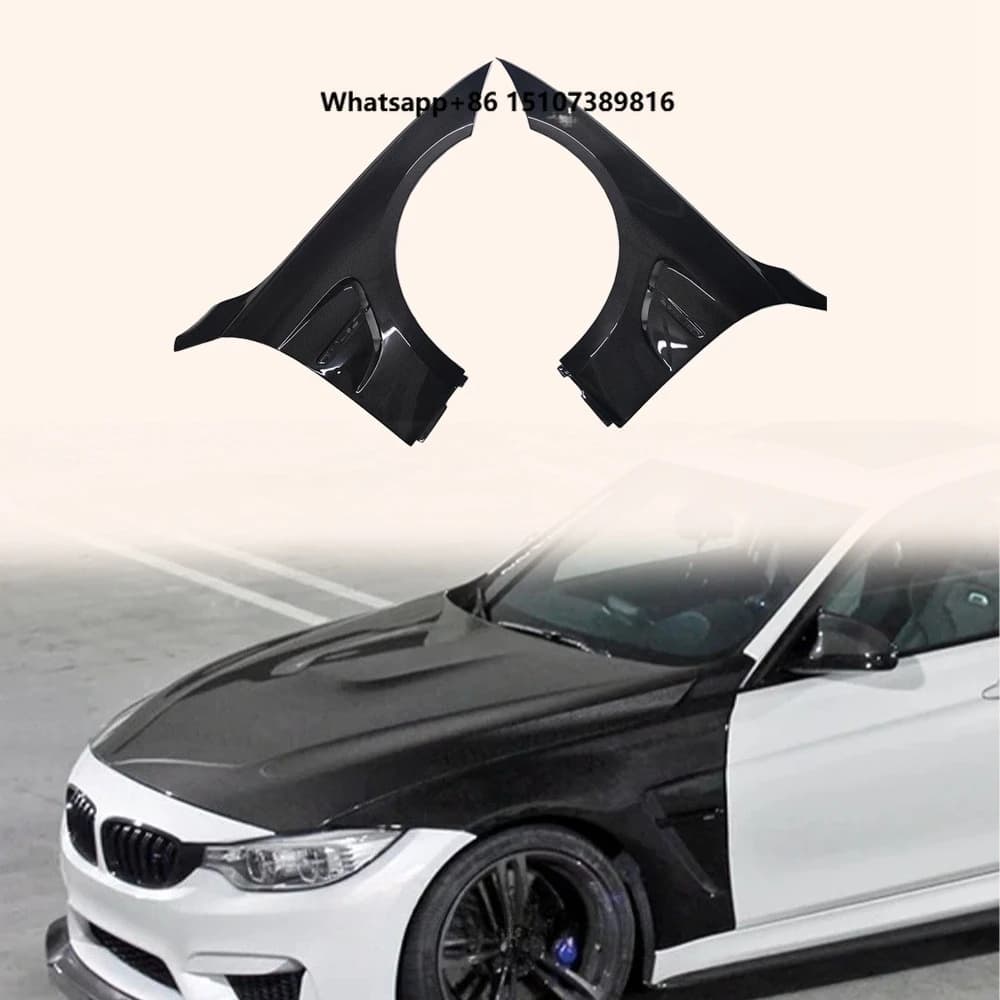 For 15-20 Real F82 M4 ADL Style Carbon Fiber Front Fender with Vents Pair