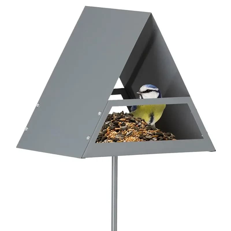 Heavy bird feeding room Sloped roof bird feed house Open bird feeding station Feeding table for garden