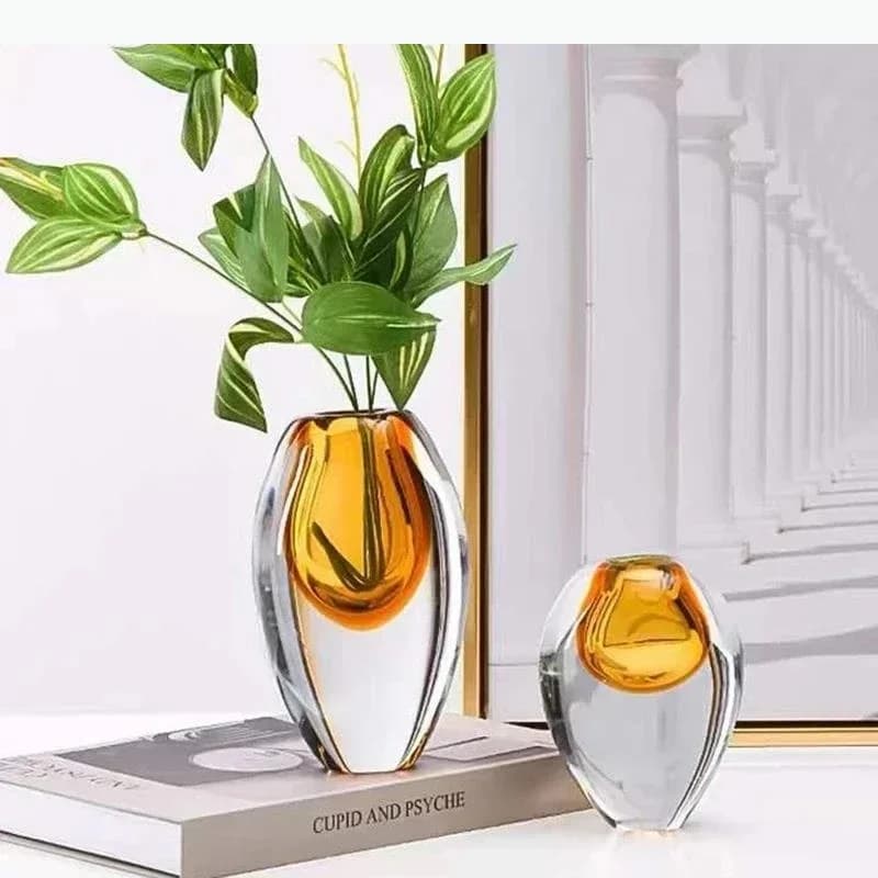 Gradient Color Glass Vase Transparent Hydroponic Flower Pots Desk Decoration Flower Arrangement Floral Vases Modern Home Decor