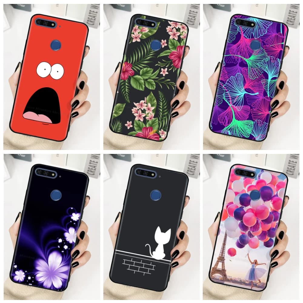 Honor 7A Pro Case Silicone Case For Huawei Y6 Prime 2018 Cover Soft TPU Mobile Phone Bags For Huawei Honor 7C RU 5.7inch Fundas