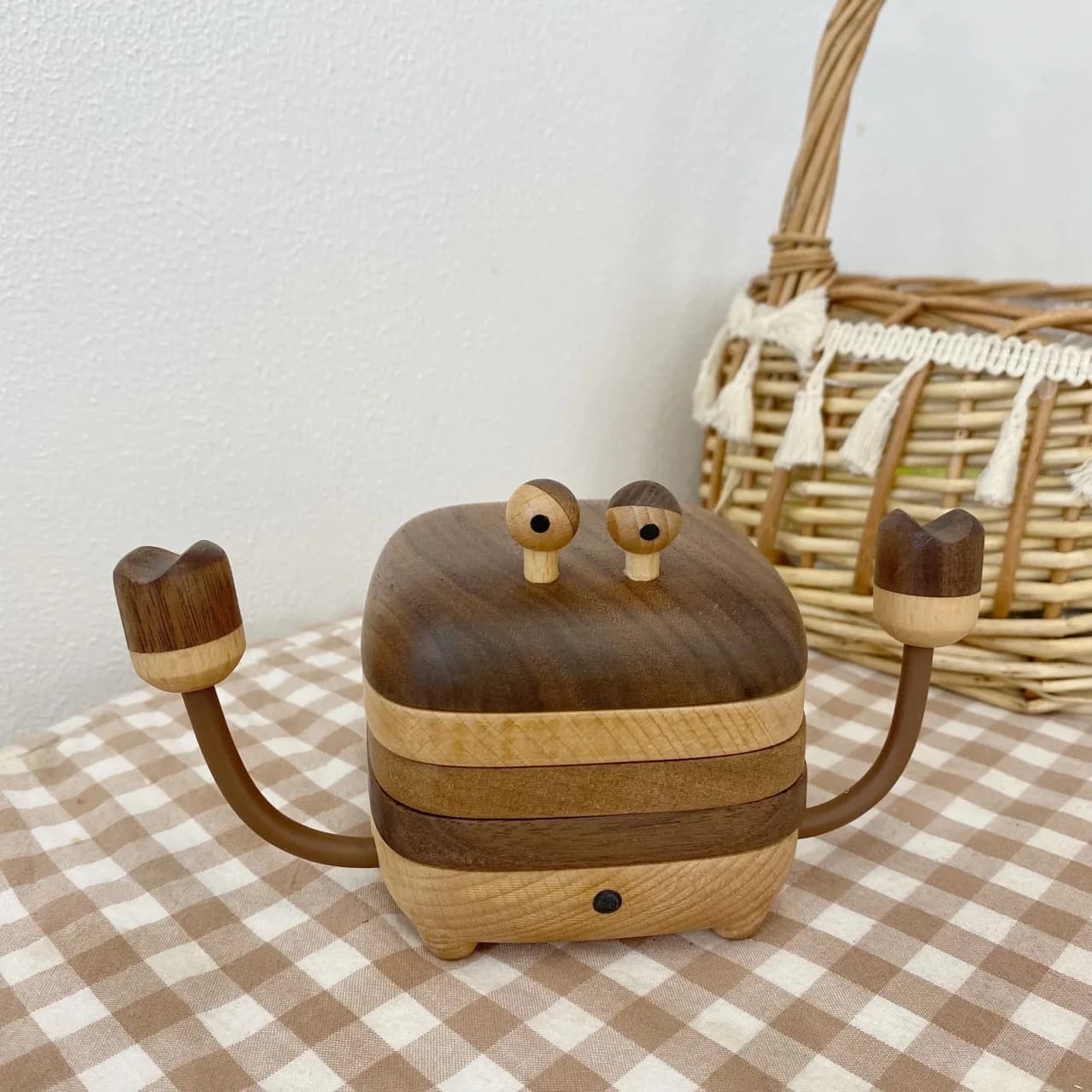Cute Crab Coaster Drinkware Handmade Wooden Coasters with Holder Home Decoration Crab Ornament Gifts Home Decor Items