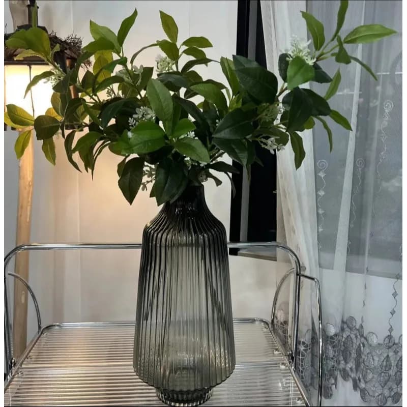 Modern Italian Minimalist Creative Vertical Pattern Glass Vase Water Container Household Desktop Decoration Ornament