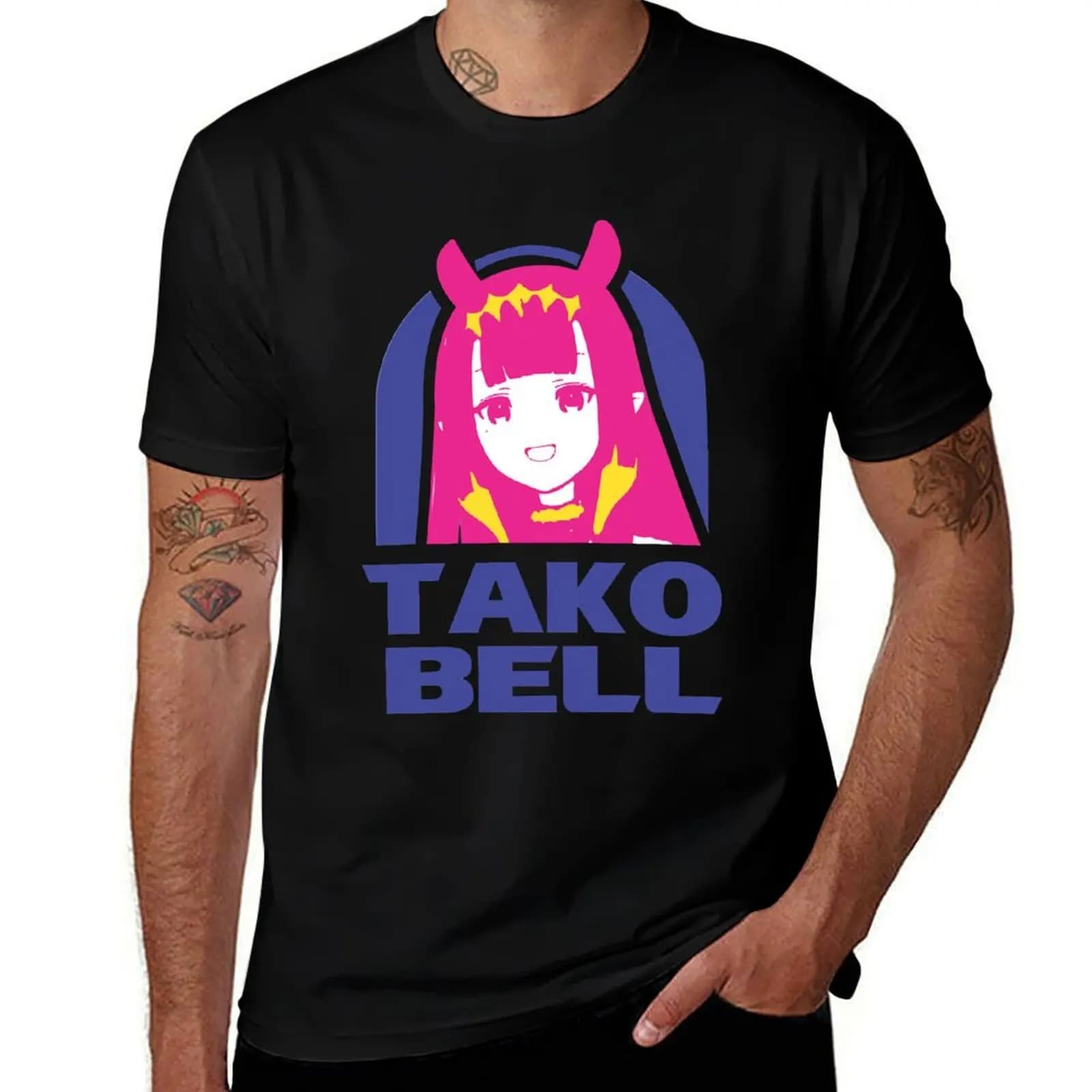 Hololive EN Ina TAKO BELL Logo Parody Classic T-Shirt t shirt man casual man t shirt luxury