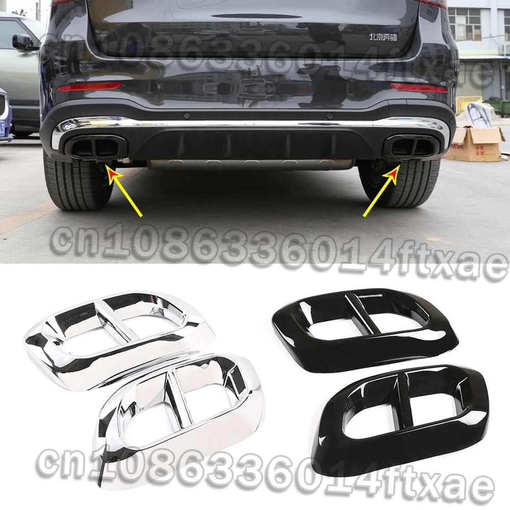 Suitable for 2020-22 Mercedes-Benz GLE 350 GLE 450 GLC GLS W167 X253 X167 ABS car muffler exhaust pipe tail cover decorative sti