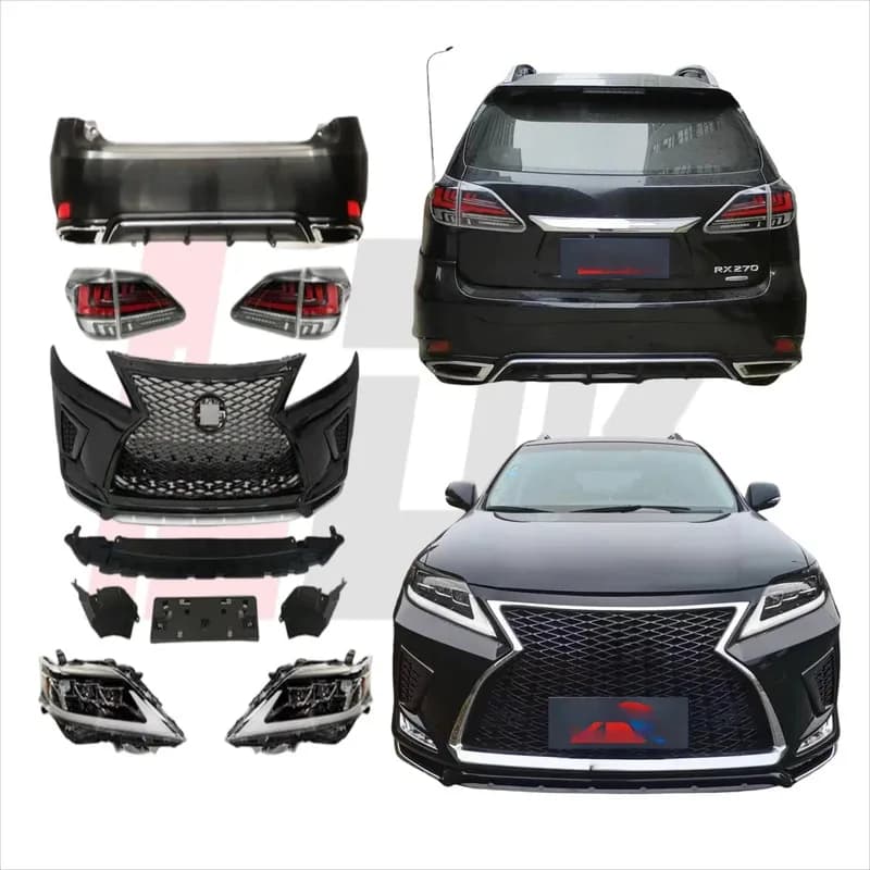 Body Kit for  RX350 2009-2015 Upgr to 2021 F Sport Model With Front Rear Bumper Assemb with Grille Headlight Taillight