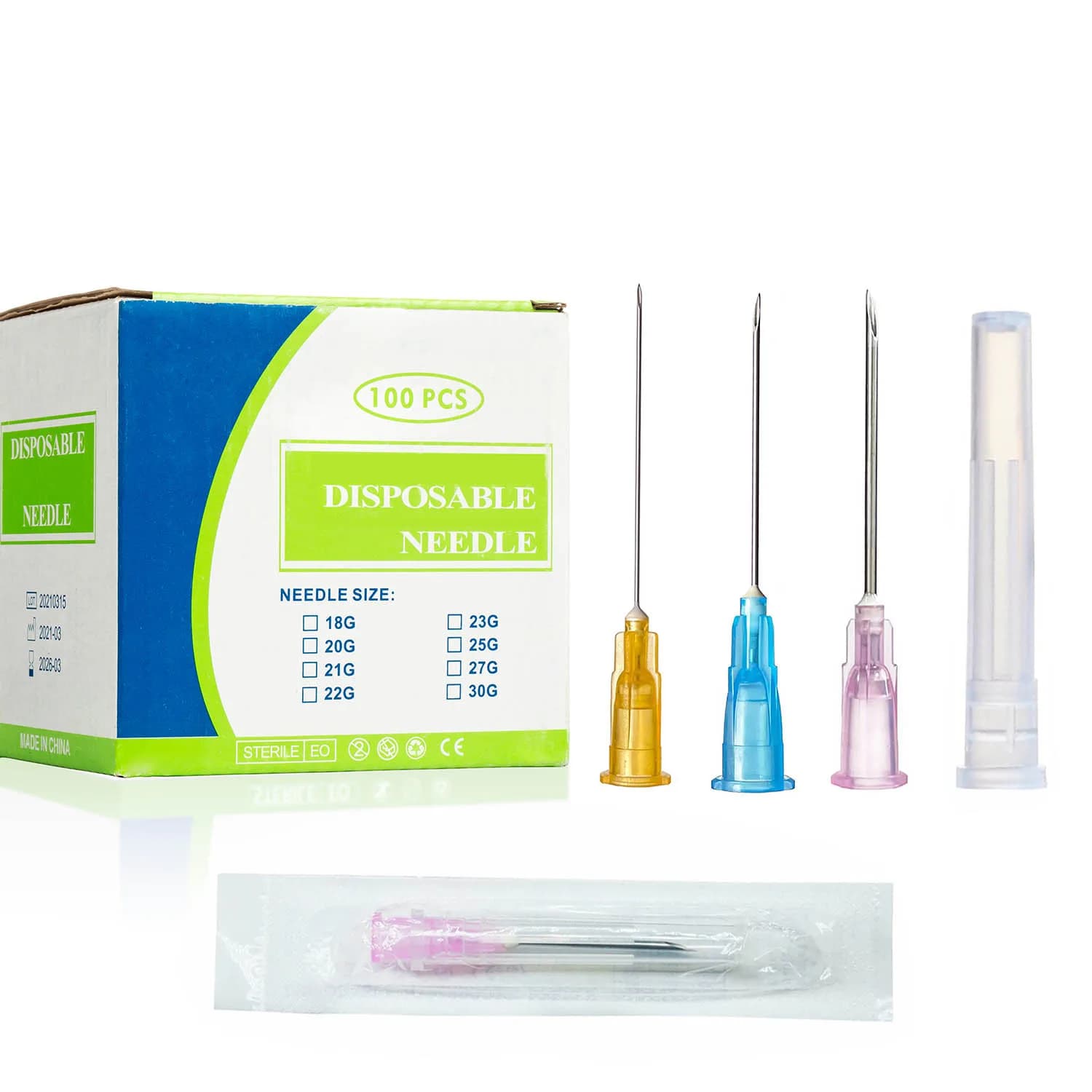 100PCS 1inch 1.5inch Sterile Syringe Needle 18G-32G Glue Dispensing Needle Individually Packed for Liquid Dispensing, Pets