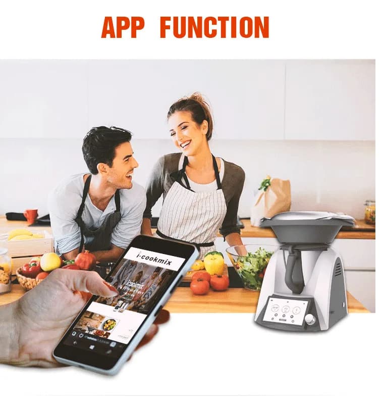 Kitchen Appliances All in One Automatic Smart Cooker Cooking  2LCook Mixer Machine No Fumes Recipe Chip Cooking Guide 1500w