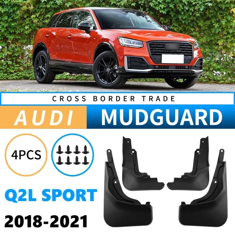 4pcs Set Car Mudguards For Audi Q2L Sport 2018-2021Splash Guards Front Rear Mud Flaps Fender ABS Parts Automotive Accessories