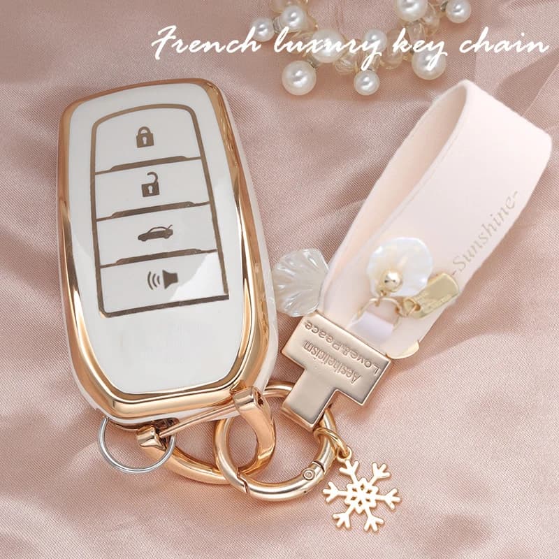 Fashion TPU Car Key Case Cover For Toyota CHR Hilux Fortuner Land Cruiser 200 Camry Corolla Crown RAV4 Highland