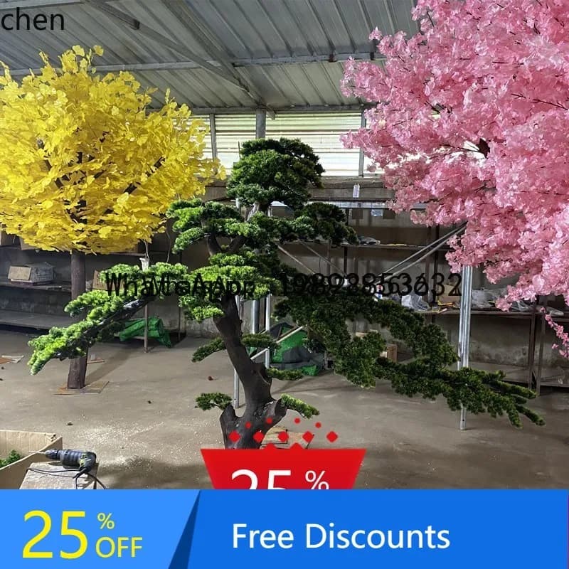 Artificial Welcoming Pine Tree Mall Interior Decoration Model Welcoming Pine Tree Landscape Ornament