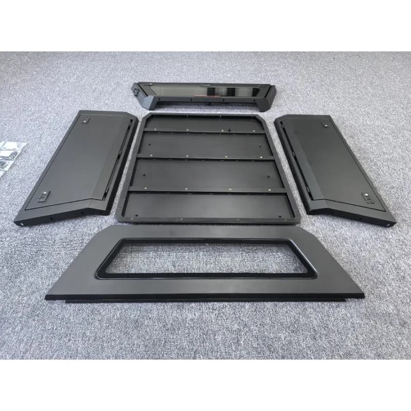 Pickup truck modification accessories, multi-function three-door fully welded front and rear glass rear case, aluminum alloy
