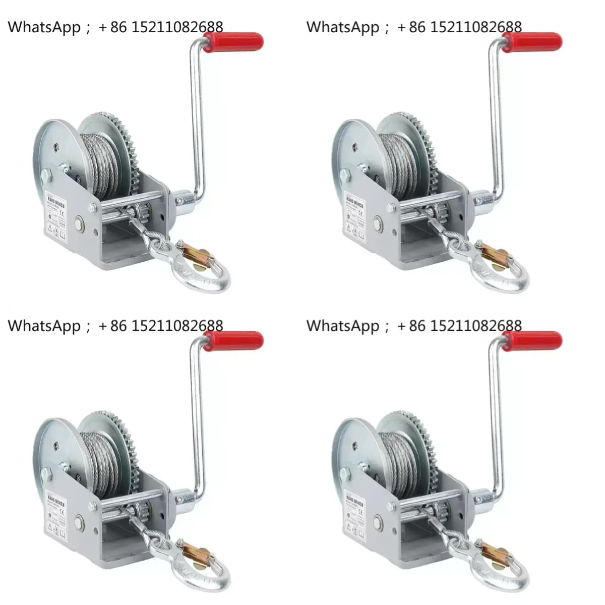 LLY Small Hand Winch for Yacht Trailers, Two-Way Self-Locking, 1200 Pound Winch, Manual Winch
