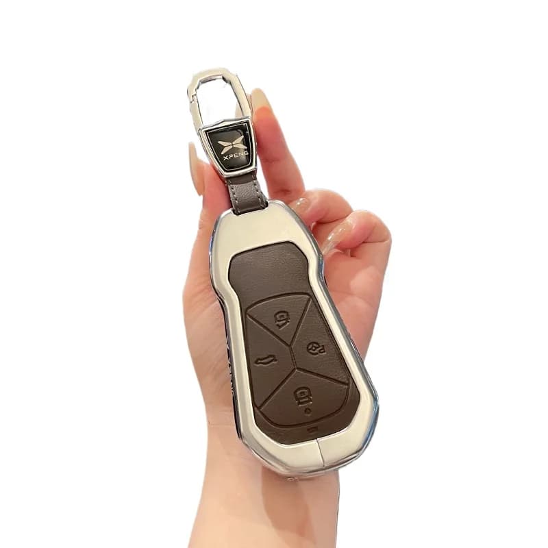 Premium Zinc Alloy Key Cover Case for XPENG P7/G6/P7i/P5/G3/G3i/G9 - Protective Key Fob Shell Key Bag Chain