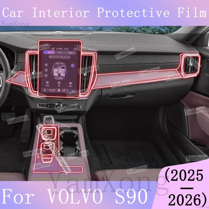 Car interior Kit scratch Film For VOLVO S90 GPS Navigation Dashboard screen Protection Sticker Center Panel TPU Transparent Film