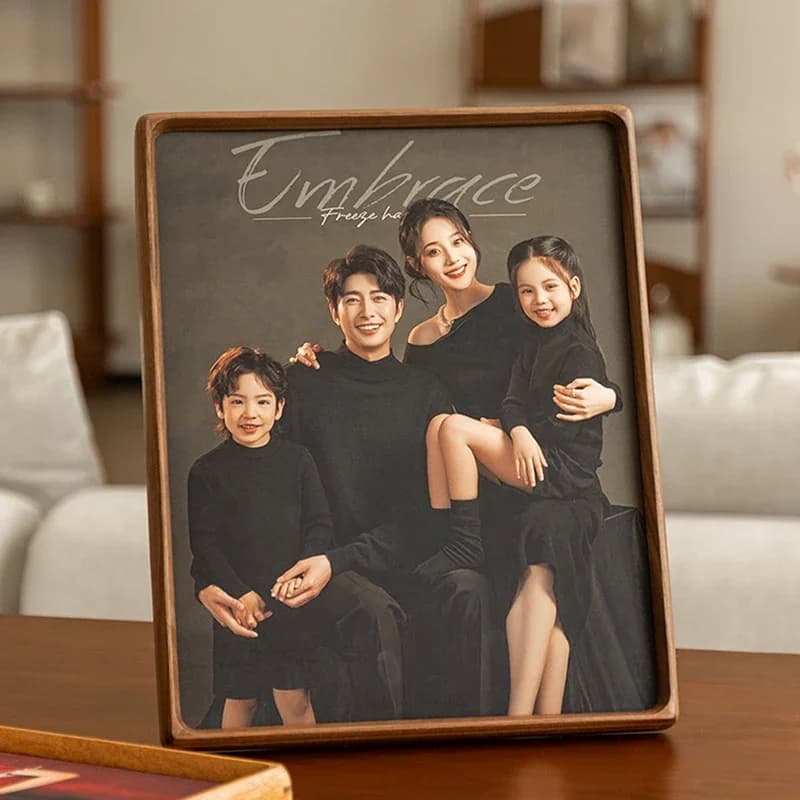 Black Walnut Solid Wood Picture Frame Elegant Desktop Display Premium Wooden Artwork Frame for Home Décor