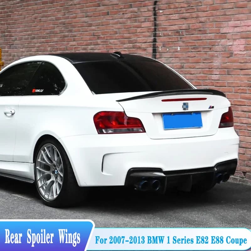 For 2007-2013 BMW 1 Series E82 E88 Coupe 118i 128i 135i Rear Trunk Spoiler Tail Lip Wings ABS Material Exterior Car Accessories