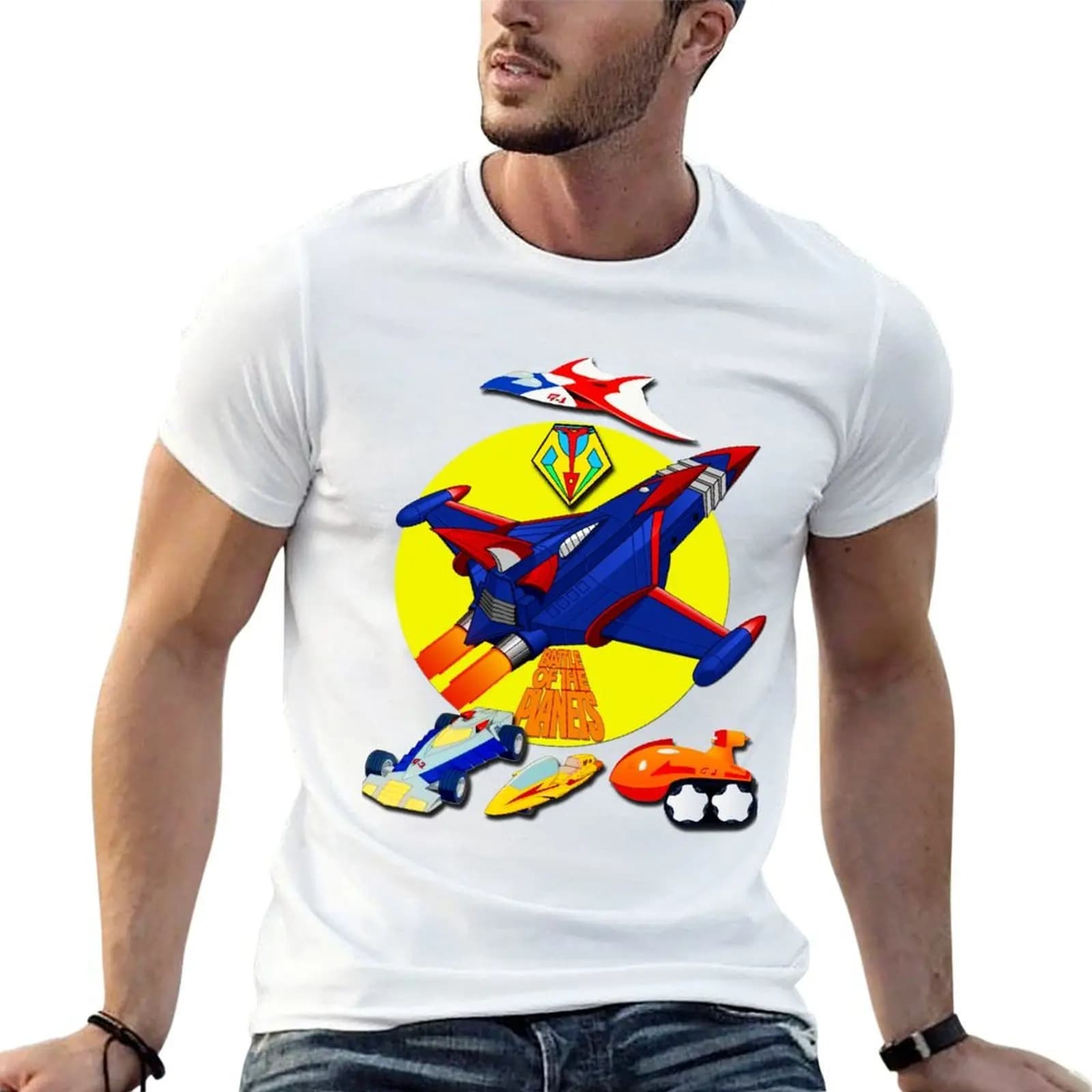 Battle of The Planets Gatchaman Vehicle Logo T-Shirt baggy shirts Short sleeve tee mens graphic t-shirts pack