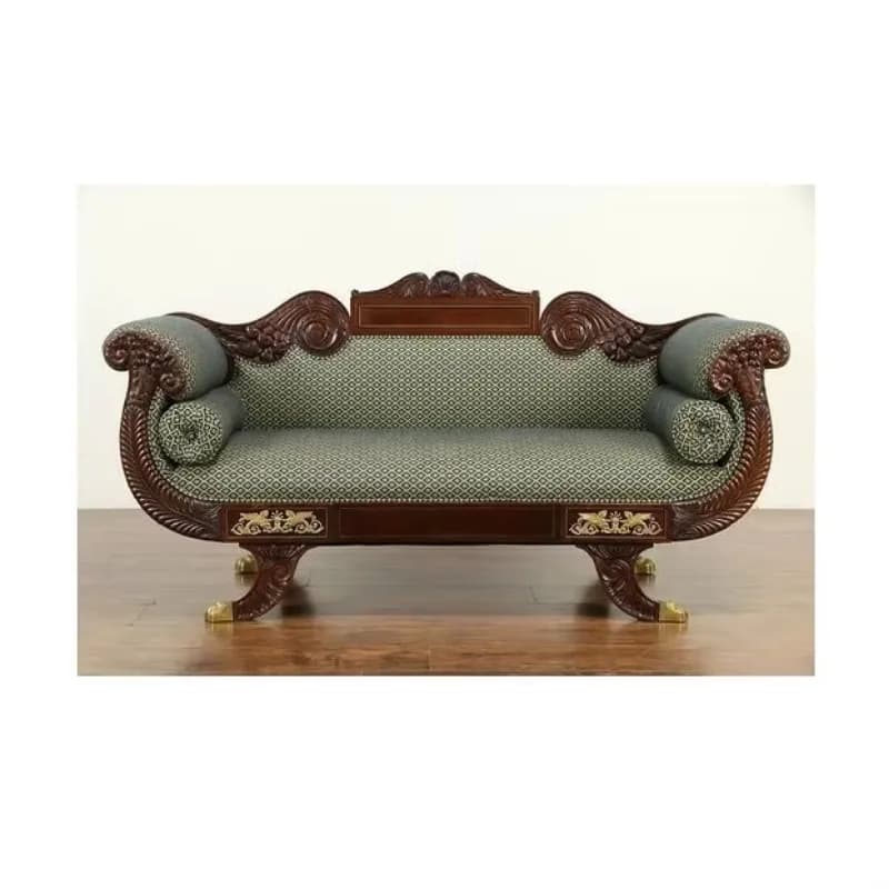 Traditional carved wooden sofa solid wood frame is suitable for home decoration space